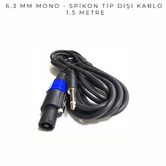 6.3 Mm Mono-spekon Dişi Kablo 1.5 Metre
