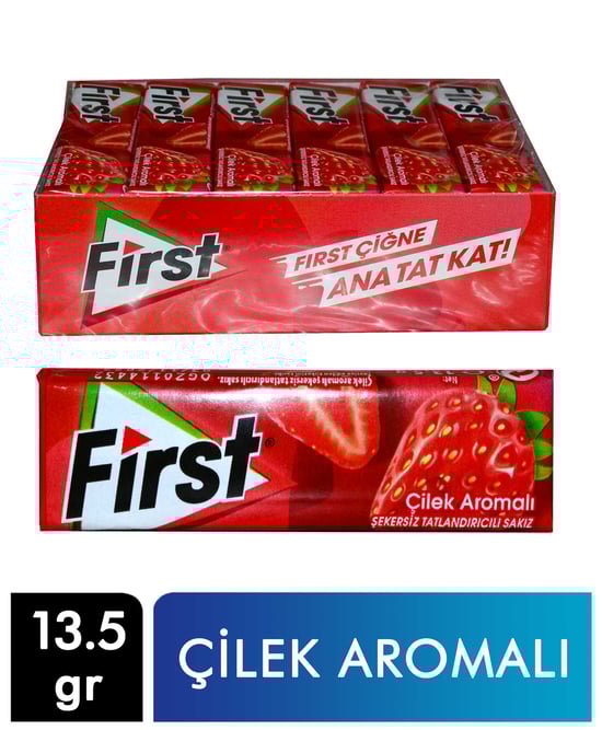 First Duo Sakız 13,5 gr 24'lü Paket Çilek Aromalı