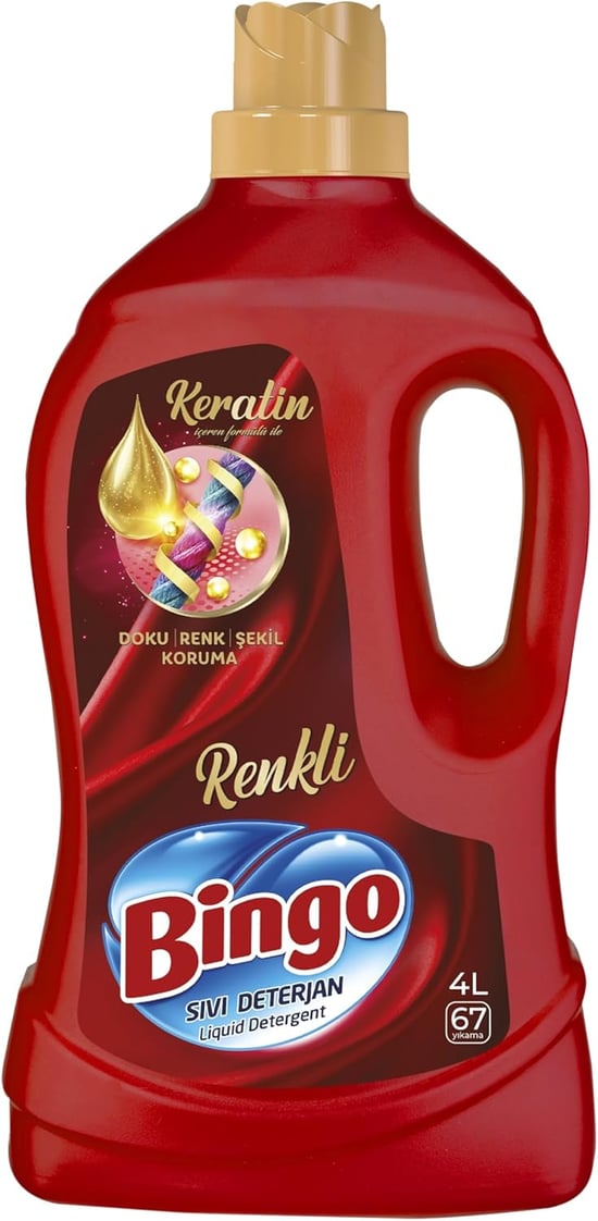 Bingo renkli Sıvı Bakım Çamaşır Deterjanı 4 L