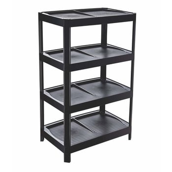 İnova Trend Ayakkabılık Siyah-4 Katlı Plastik Ayakkabılık