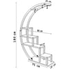 Asvera 28-018 Büyük C Tipi Dekoratif Metal Ahşap Çiçeklik - 180 Cm Dev Saksı Standı Rafı