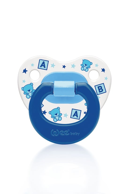 Wee Baby Desenli Damaklı Emzik No:2 6-18 Ay Mavi