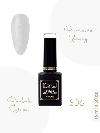 Misyul Uv Led Kalıcı Oje Nail Art 15 Ml Simli Seri S06