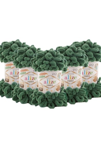 Alize Puffy El Örgü Ipliği - 532 Cam Yeşili - 100 Gr. 9 Mt. Parmak Örgü Ipi