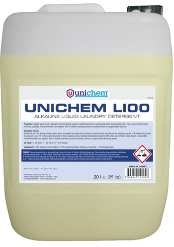 Unıchem L100 Sıvı Çamaşır Deterjanı 25 Kg