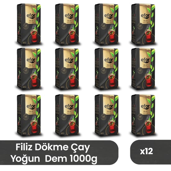 Efor Filiz Yoğun Dem Dökme Siyah Çay 1000 Gr – 12'li Koli