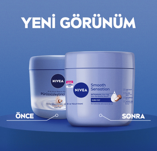 Smooth Sensation El ve Vücut Bakım Kremi 400ml, Kuru Ciltler İçin 48 Saat Nemlendirici