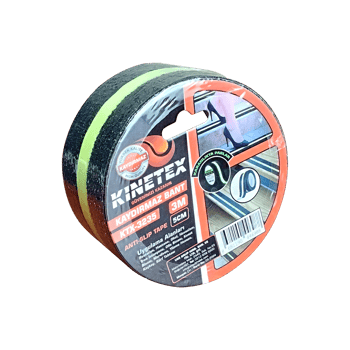 Kinetex Kinitex Ktx-3235 ( 5cmx3mt ) ( Fosfor Şeritli & Karanlıkta Parlar ) Kaydırmaz Siyah Bant ( Bandı )