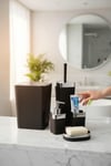 S&t Home Siyah Gümüş Detaylı 5 Parça Banyo Seti – Şık ve Modern Tasarım