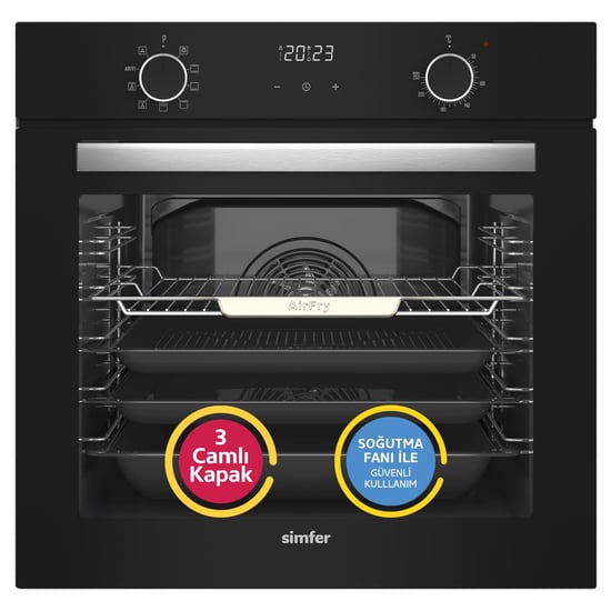 Simfer 8215 Airfry Plus, Siyah Cam Dijital,10 Fonk