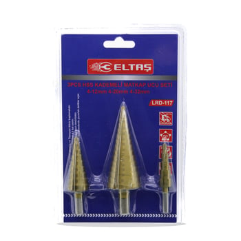 Eltaş Lrd-117 ( 3pcs ) ( Hss Kademeli ) Matkap Ucu Seti ( 4-12mm - 4-20mm -4-32mm )