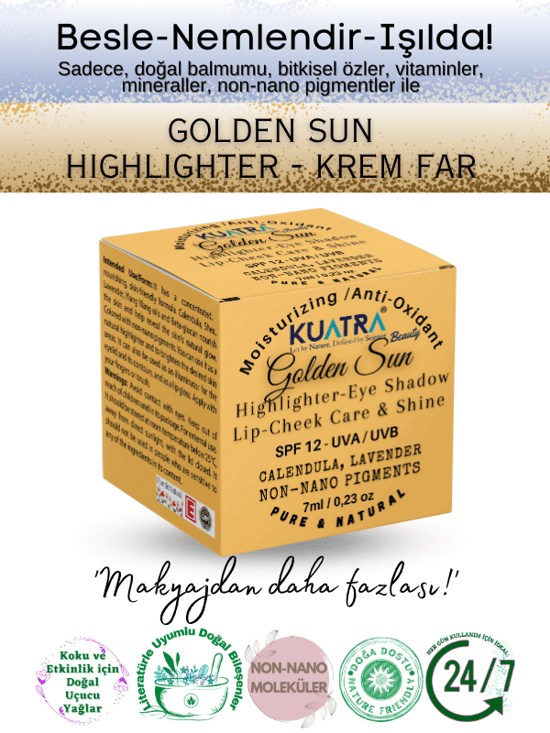 Kuatra Golden Sun Doğal İçerikli Nemlendirici Antioksidan Işıltı Veren Balm