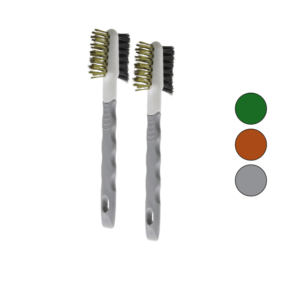 Multi Functional Brush Yakut-13002 (2pcs) (çift Taraflı Tel Başlı) Tel Fırça (sert & Daha Sert Tel) (çıkarılabilir Saplı)