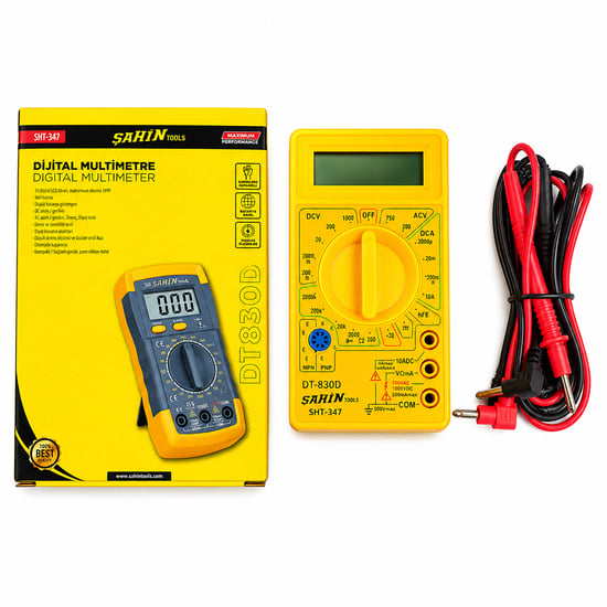 İnura Global Şahin Tools Şht-347 Dijital Multimetre (ac/dc Voltaj & Dc Akım & Direnç & Diyot & Kısa Devre & Npn/pnp Ölçüm)