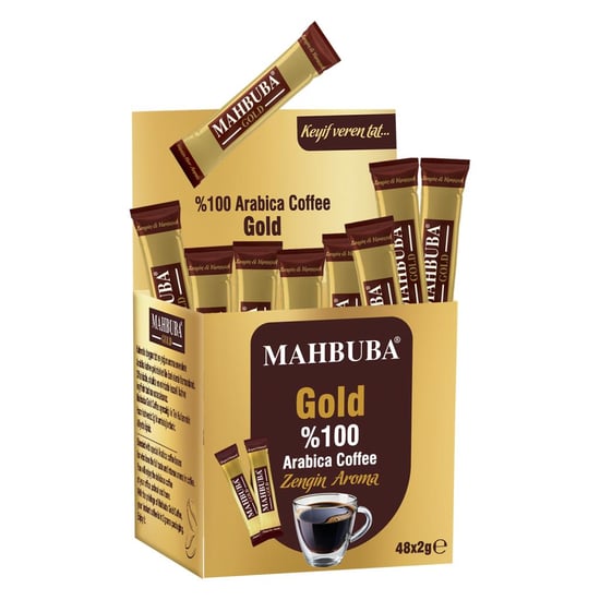 Mahbuba Çözünebilir %100 Arabica Hazır Gold Kahve Tam Kıvamında 48x2gr