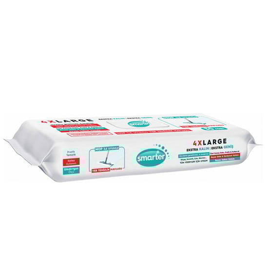 Smarter Yer Temizlik Havlusu Bezi 4xl Mopa Uyumlu Yüzey Beyaz Sabun Kokulu Sirke ve Karbonat Katkılı 30 Yaprak