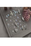 Misyul 5d Tırnak Sticker Yapışkanı Çiçek Şerit ve Parıltılı Beyaz Mıs-3516