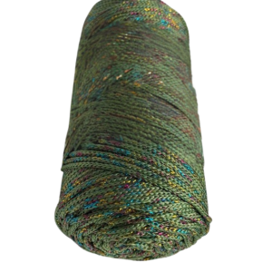 P Parla Makrome İpi 3mm Polyester Haki Simli