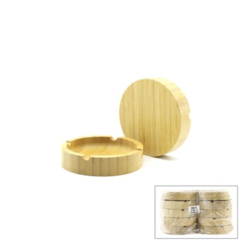 İ22-398 ( Yuvarlak ) ( Ahşap & Bambu ) Küllük ( 9cm )