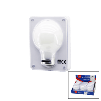 Zmax-3183 (ampul Model) (pilli) Dekoratif Gece Lamba (3 Mode Işık) (7.9x10.3x1.7cm)(3in1 Montaj=mıknatıs-vida-cırt Ypş.)