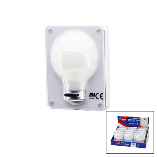 Zmax-3183 (ampul Model) (pilli) Dekoratif Gece Lamba (3 Mode Işık) (7.9x10.3x1.7cm)(3in1 Montaj=mıknatıs-vida-cırt Ypş.)