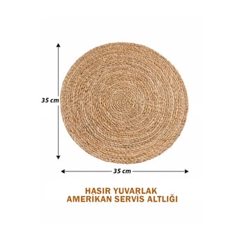 İnura Global Mir-1538 ( Hasır ) ( 35cm ) ( Yuvarlak ) Amerikan Servis Altı & Supla Altlık