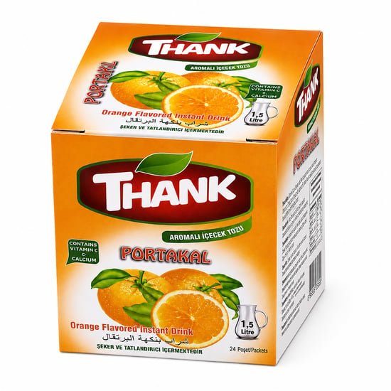 Thank Portakal Aromalı Toz İçecek 12gr X24 Adet