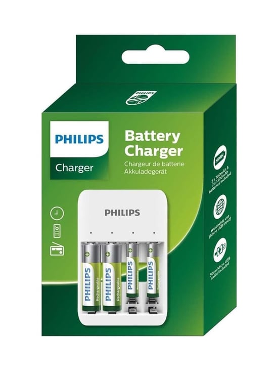 Philips Pil Şarj Cihazı - 4'lü Aa Kalem Pil - 4'lü Aaa Ince Kalem Pil Şarj Cihazı - 2x Aaa - 2x Aa Pil Dahil