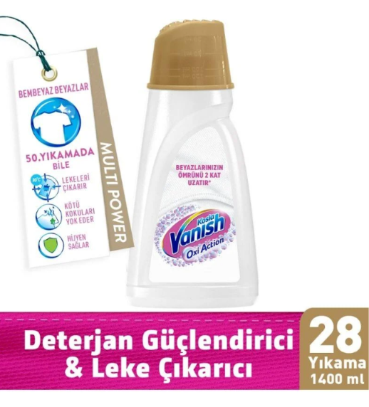 Vanish Kosla Multipower Gold Beyazlar için Leke Çıkarıcı ve Deterjan Güçlendirici 1.4 Lt