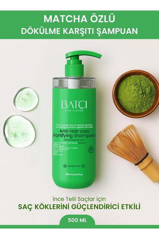 Batçı Maça Çayı Özlü Dökülme Karşıtı Şampuan Matcha 500 Ml