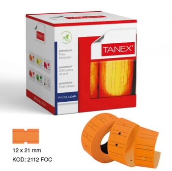 Tanex Turuncu Fiyat Etiketi 12x21mm