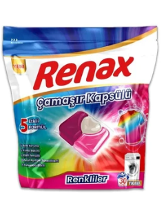 Renax Çamaşır Kapsülü Renkliler 30 Kapsül