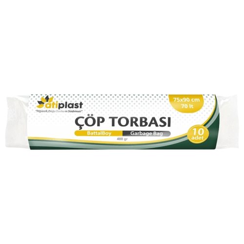 Ersopack-atiplast Çöp Torbası Battal Kalın 400 Gr 75 X 90 Siyah 10’lu