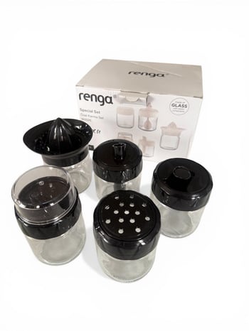 Renga Özel Karma Set Cam (limonluk+şekerlik+tuzluk+baharatlık+yağlık)