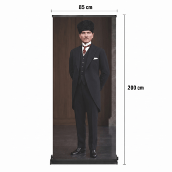 Atatürk Poster Baskılı Pro Roll Up Banner 85x200cm No:6
