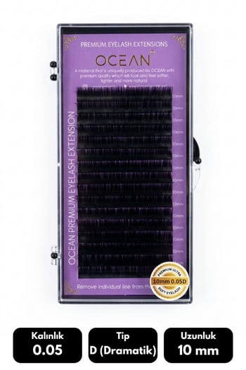 Ocean 0.05d Dramatik Kıvrım 10 Mm Soft Eyelash Doğal İpek Kirpik 16'lı