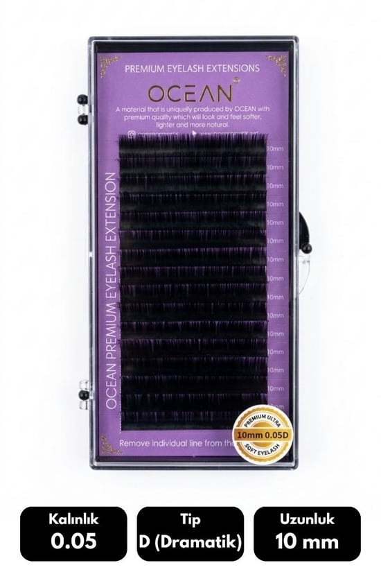 Ocean 0.05d Dramatik Kıvrım 10 Mm Soft Eyelash Doğal İpek Kirpik 16'lı