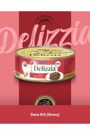 Reflex Plus Delizzia Yetişkin Dana Etli Gravy Kedi Maması 85 Gram
