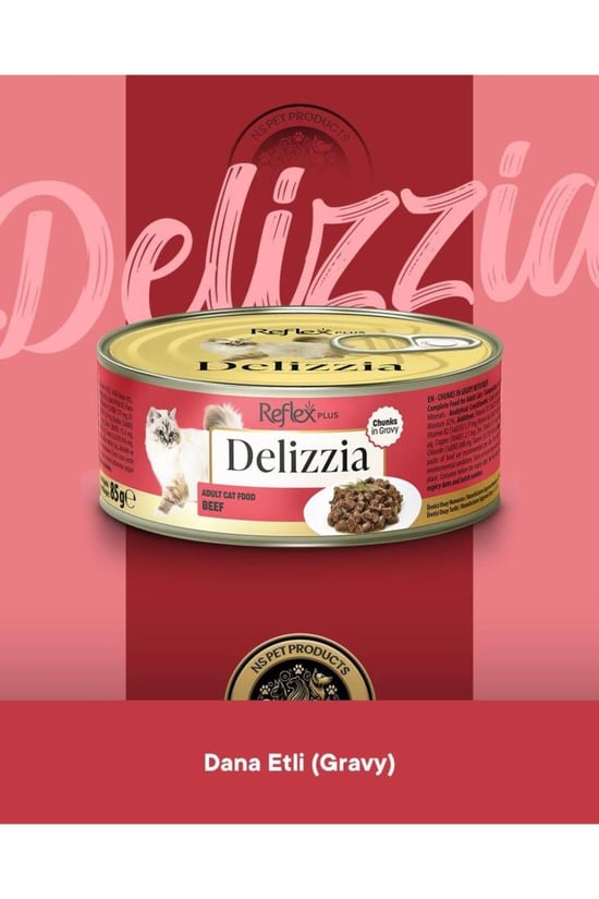 Reflex Plus Delizzia Yetişkin Dana Etli Gravy Kedi Maması 85 Gram