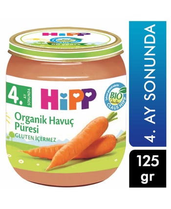 Hipp Organik Havuç Püresi 125 G 4. Ay Sonunda