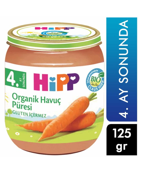Hipp Organik Havuç Püresi 125 G 4. Ay Sonunda