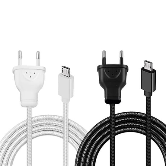 Micro Usb Serisi 220v Fişli Örgülü Şarj Kablosu