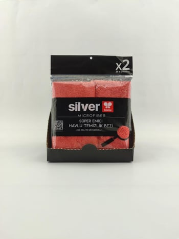 Silver Home 265 Gsm 38x38 Cm 2'li Süper Emici Kurulama Bezi-kırmızı