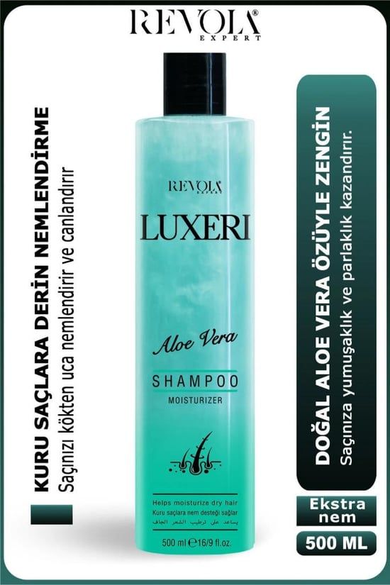 Revola Luxeri Şampuan Kuru Saçlar için Nem Desteği 500 Ml Aloe Vera