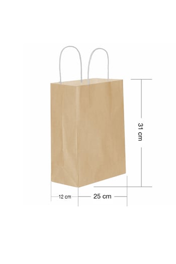 Roll-Up Kraft Çanta Naturel Orta Boy 25x31cm 25 Adet