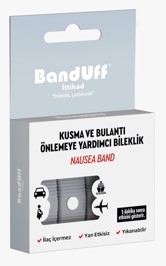 Banduff Kusma ve Bulantı Önleyici Bileklik - Yetişkin / Gri