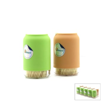Ksmart K-1511 ( Tuzluk Model ) Kürdan ( Şeffaf Cam ) ( Renkli Plastik Kaplama )10x36