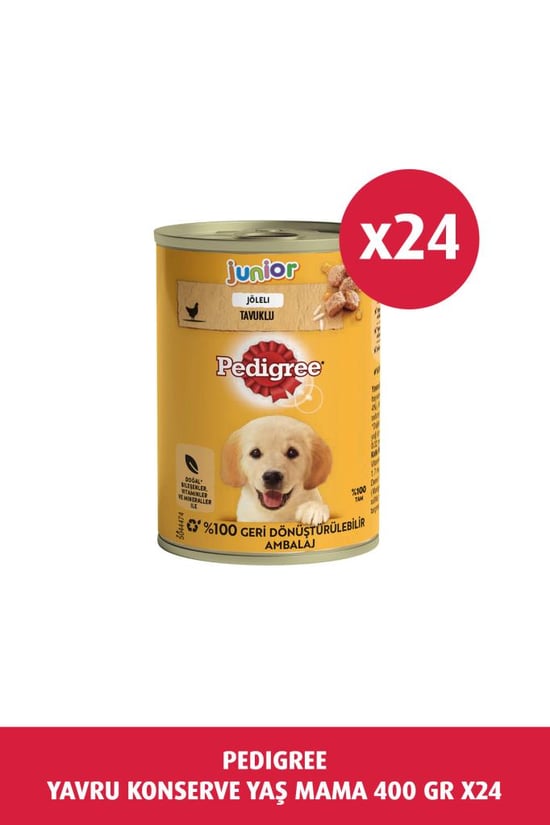 Pedigree Tavuklu Yavru Konserve Köpek Yaş Mama 400 G X24