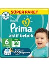 Prima Aktif 6 Numara Extra Large 38'li Bebek Bezi