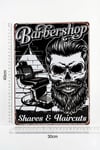 Point Barber Shop Kuaför Salonu için Parlak Metal Tablo 30x40 Cm Pctr-2004